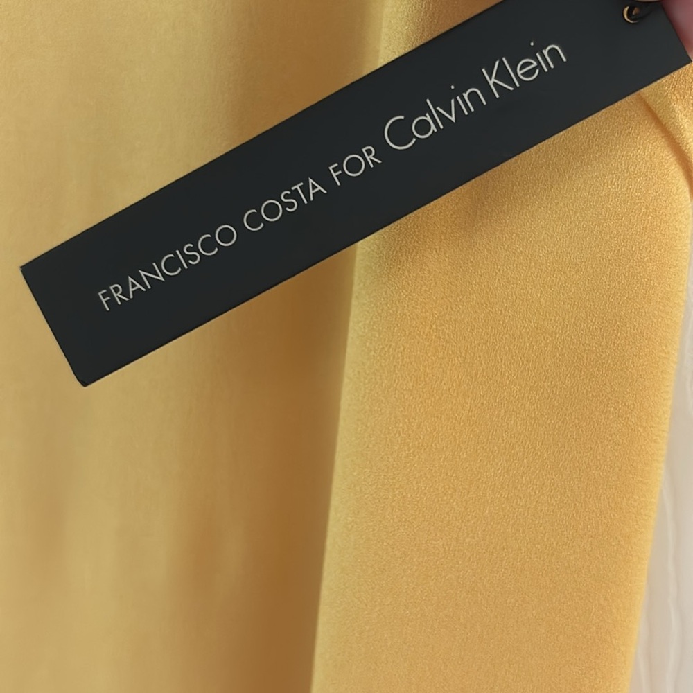 Francisco Costa For Calvin Klein Mustard Yellow Dress- SIZE 10 - Picture 6 of 17
